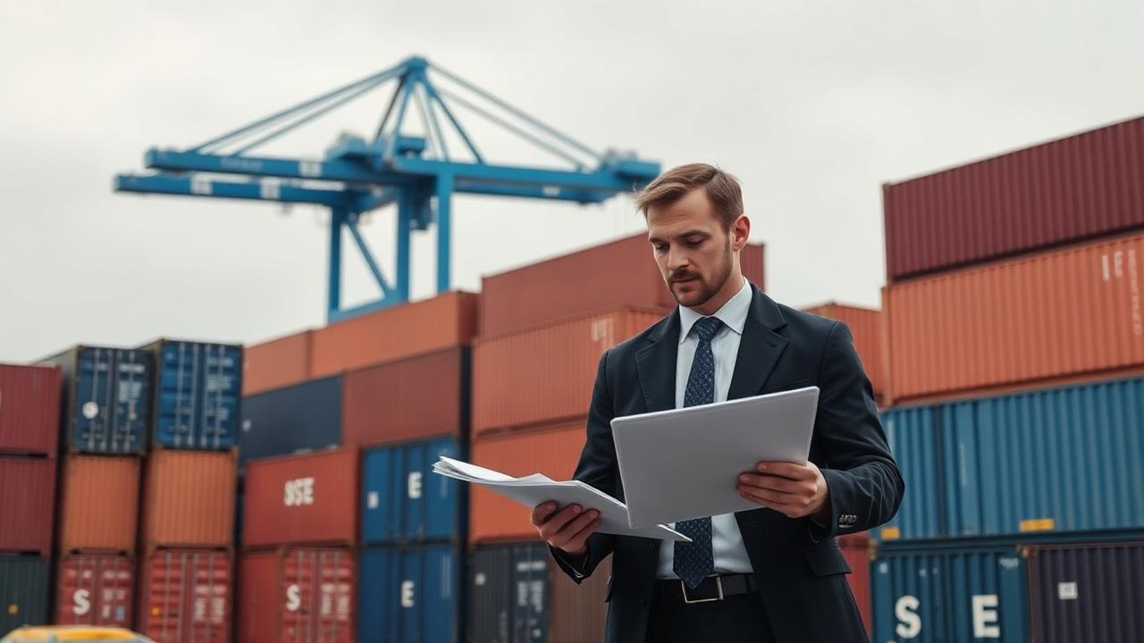 Conteneurs inspectés dans un terminal portuaire — calcul des frais de douane entre la Chine et la France