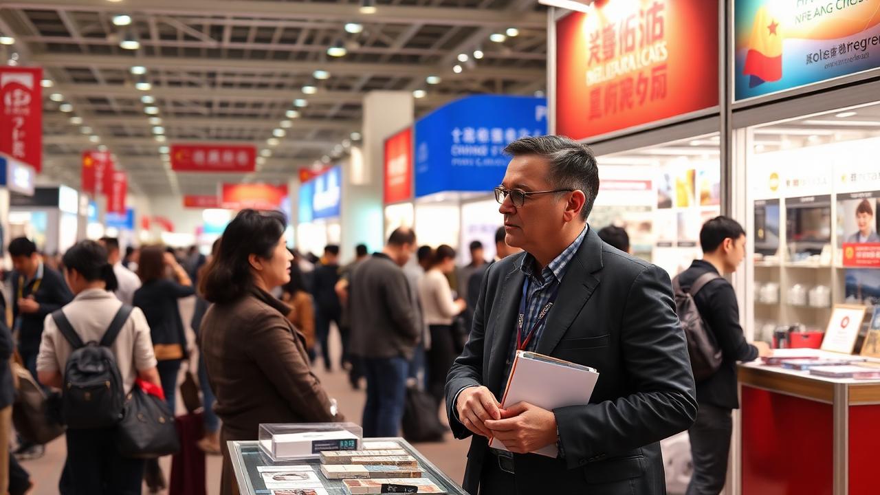 Allée bondée de la Foire de Canton à Guangzhou — trouver et rencontrer un fournisseur fiable en Chine